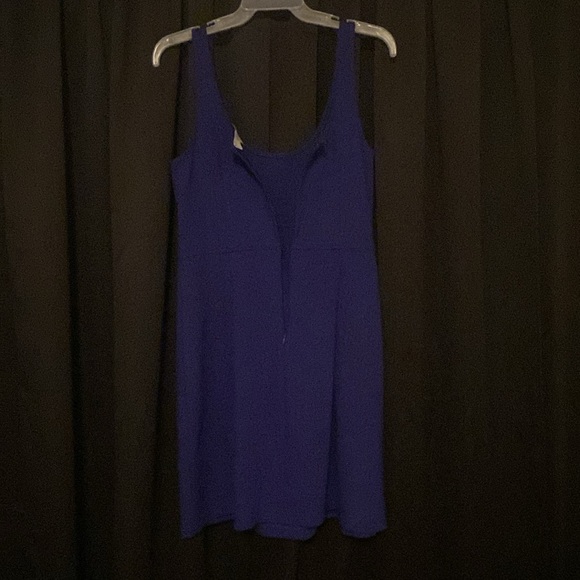 Loft Dark Purple Sleeveless Empire-Waist Pleated Mid-Length Dress sz 4 - Picture 6 of 16